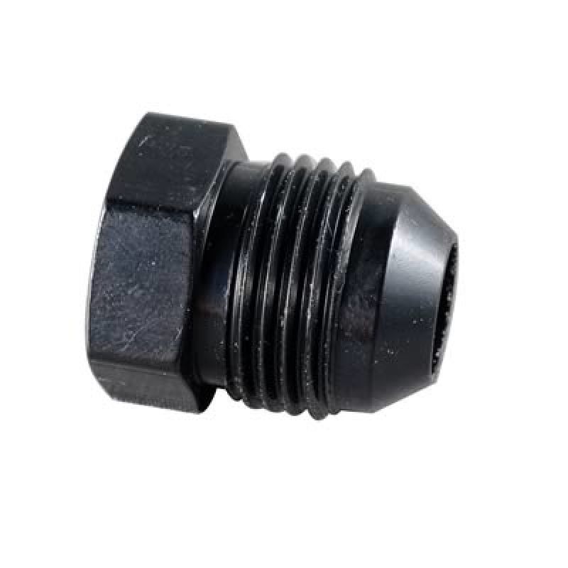 Fragola -6AN Aluminum Flare Plug - Black-tuningsupply.com