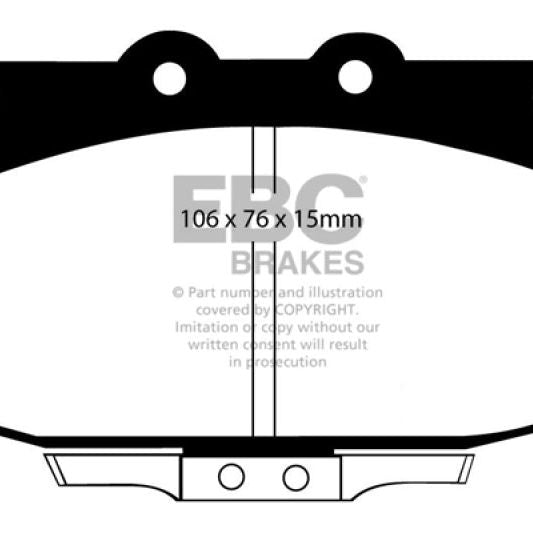 EBC 86-89 Mazda RX7 2.4 (1.3 Rotary)(Vented Rear Rotors) Yellowstuff Front Brake Pads-tuningsupply.com