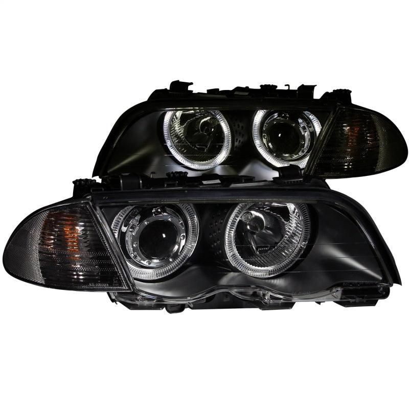 ANZO 1999-2001 BMW 3 Series E46 Projector Headlights w/ Halo Black (CCFL)-tuningsupply.com