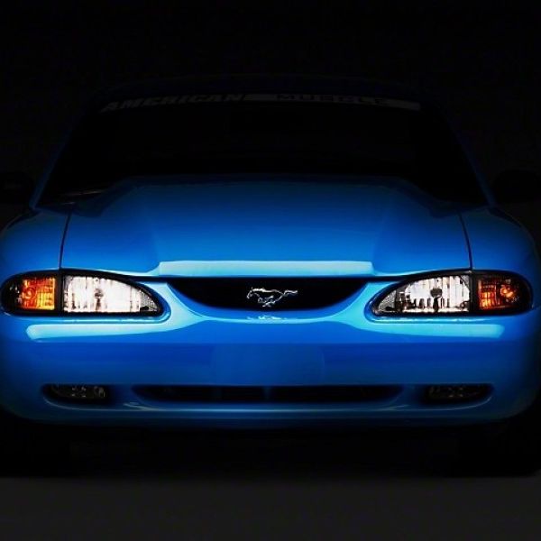 Raxiom 94-98 Mustang Axial Series Cobra Style Headlights- Black Housing (Clear Lens) - SMINKpower Performance Parts RAX49050 Raxiom