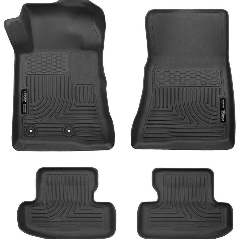 Husky Liners 15-22 Ford Mustang WeatherBeater Black Front & Second Seat Floor Liner-tuningsupply.com