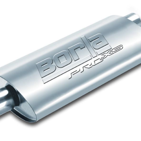 Borla Universal Center/Dual Oval 2.5in In/Dual 2.5in Out 19in x 4in x 9.5in Notched PRO-XS Muffler-tuningsupply.com