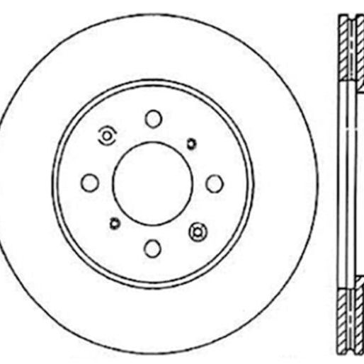 StopTech 90-01 Acura Integra (exc. Type R) / 01-05 Honda Civic / 07+ Honda Fit / 93-97 Del Sol VTEC-Brake Rotors - Slot & Drilled-Stoptech-STO127.40021R-SMINKpower Performance Parts