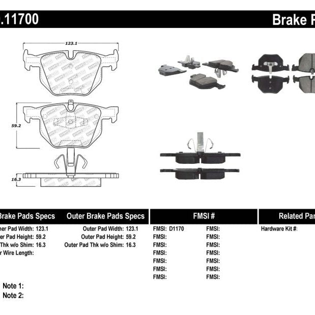 StopTech Performance 06 BMW 330 Series (Exc E90) / 07-09 335 Series Rear Brake Pads-Brake Pads - Performance-Stoptech-STO309.11700-SMINKpower Performance Parts