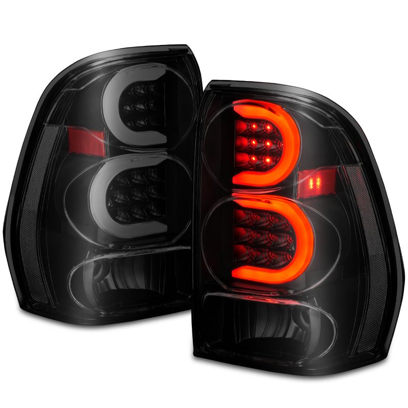 ANZO 2002-2009 Chevrolet Trailblazer LED Tail Lights w/ Light Bar Black Housing Smoke Lens-tuningsupply.com