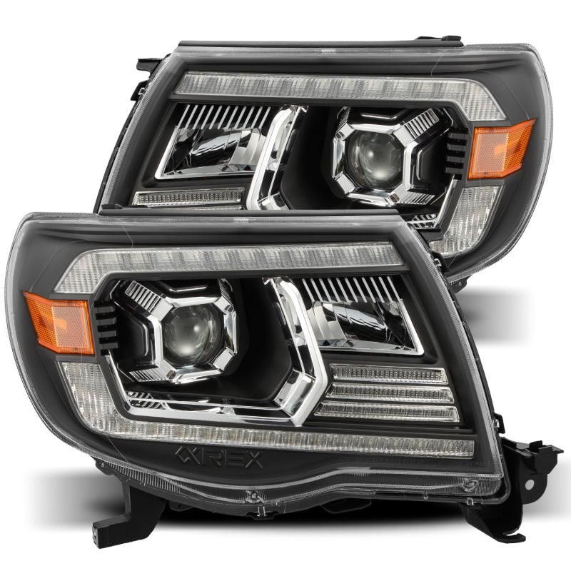 AlphaRex 05-11 Toyota Tacoma PRO-Series Projector Headlights Plank Style Design Black w/DRL-tuningsupply.com