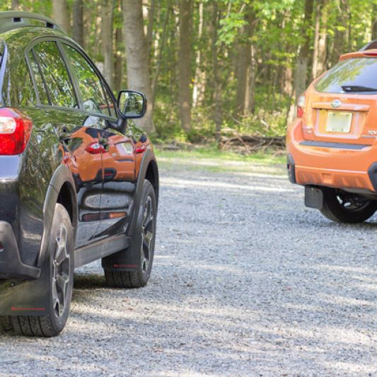 Rally Armor 13-17 Subaru Crosstrek XV Black UR Mud Flap w/ Red Logo-Mud Flaps-Rally Armor-RALMF26-UR-BLK/RD-SMINKpower Performance Parts