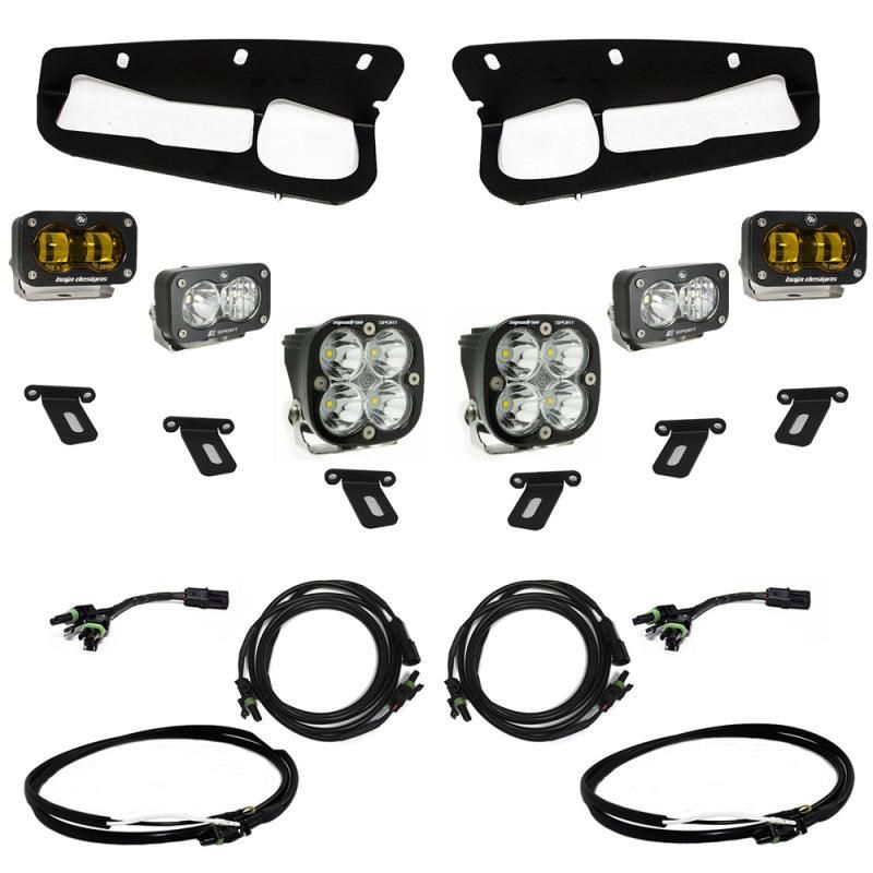 Baja Designs 21-22 Ford Bronco w/Steel Bumper S2 SAE Sportsmen Fog Pkt Light Kit w/Upfitter - Amber-tuningsupply.com