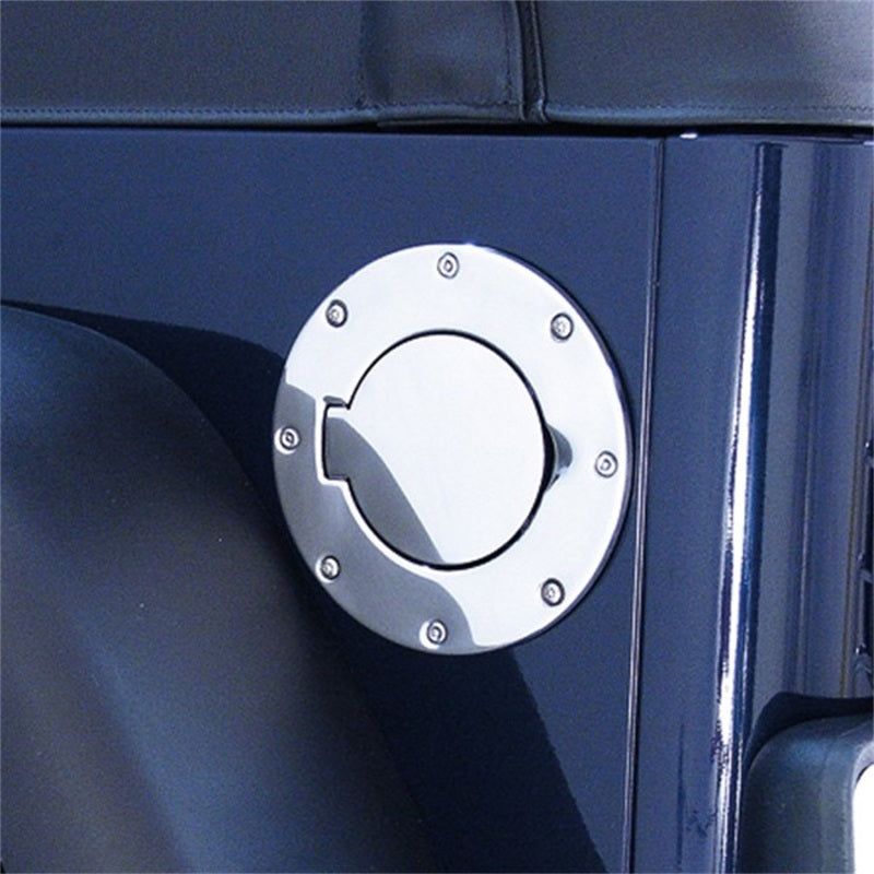 Rugged Ridge 97-06 Jeep Wrangler TJ Stainless Steel Non-Locking Gas Cap Door - SMINKpower Performance Parts RUG11134.01 Rugged Ridge