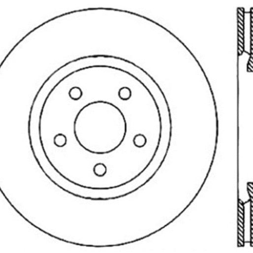 StopTech 05-09 Chrysler 300 (5.7L V8 exc SRT-8) Front Right Slotted & Drilled Rotor-Brake Rotors - Slot & Drilled-Stoptech-STO127.63061R-SMINKpower Performance Parts