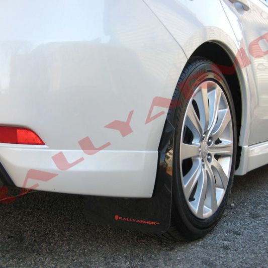 Rally Armor 08-10 Subaru WRX / 08-11 Impreza 2.5i (Hatch/Sedan) Black UR Mud Flap w/Red Logo-tuningsupply.com