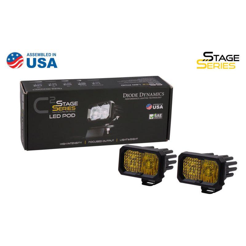 Diode Dynamics Stage Series 2 In LED Pod Sport - Yellow Combo Standard ABL (Pair)-tuningsupply.com