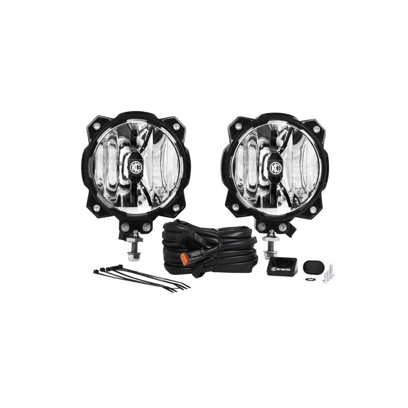 KC HiLiTES 6in. Pro6 Gravity LED Light 20w Single Mount Wide-40 Beam (Pair Pack System)-tuningsupply.com