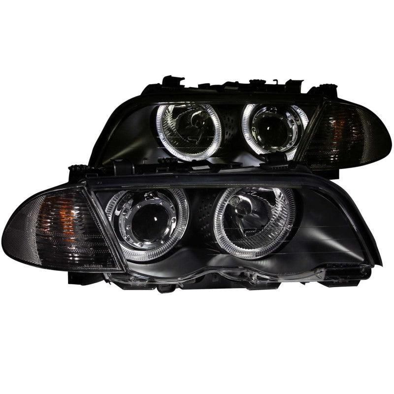 ANZO 1999-2001 BMW 3 Series E46 Projector Headlights w/ Halo Black (CCFL)-tuningsupply.com