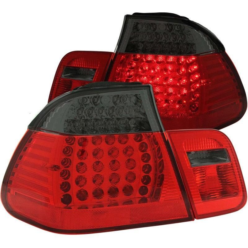 ANZO 1999-2001 BMW 3 Series E46 LED Taillights Red/Smoke 2pc-tuningsupply.com