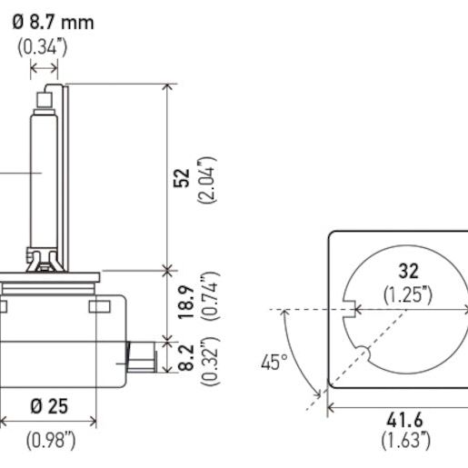 Hella Xenon D1S Bulb PK32d-2 85V 35W 5000k-tuningsupply.com