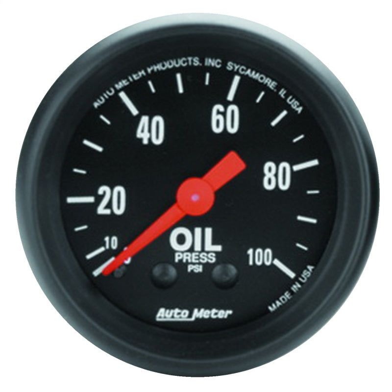 Autometer Z Series 52mm 0-100 PSI Mechanical Oil Pressure Gauge-tuningsupply.com