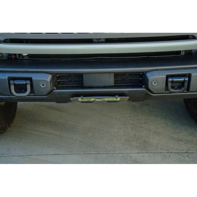 DV8 Offroad 2021 Ford Bronco Capable Bumper Slanted Front License Plate Mount-tuningsupply.com