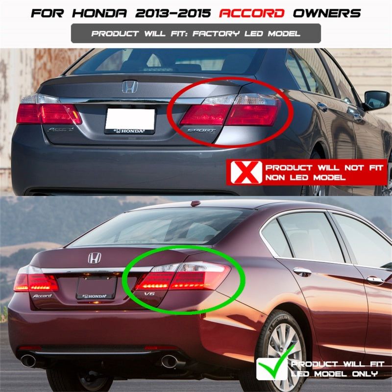 Spyder Honda Accord 2013-2015 4DR LED Tail Lights - Black ALT-YD-HA13LED-LED-BK-Tail Lights-SPYDER-SPY5082053-SMINKpower Performance Parts