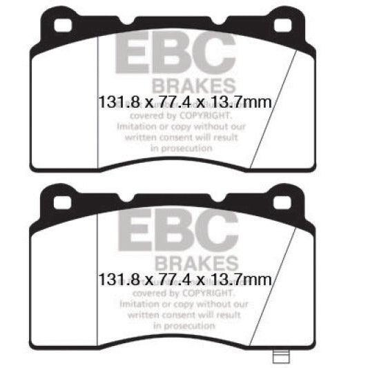 EBC 09+ Hyundai Genesis Coupe 2.0 Turbo (Brembo) Bluestuff Front Brake Pads-tuningsupply.com