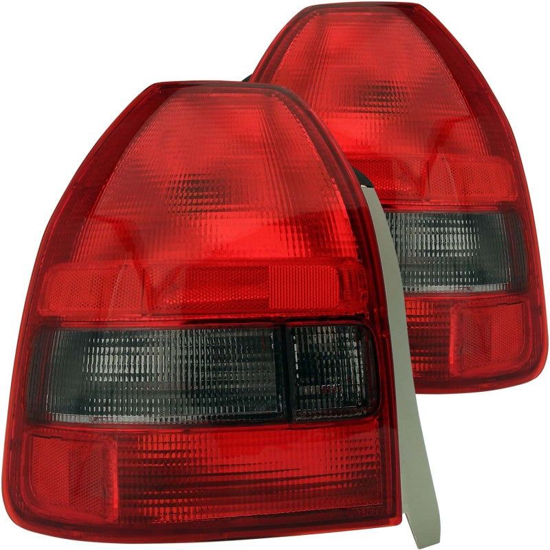 ANZO 1996-2000 Honda Civic Taillights Red/Smoke-tuningsupply.com