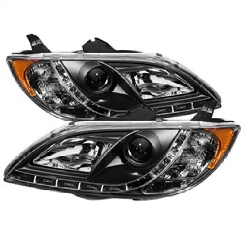 Spyder Mazda 3 04-08 4Dr (Sedan ONLY) Projector Headlights Halogen - DRL Blk PRO-YD-M304-DRL-BK-Headlights-SPYDER-SPY5017451-SMINKpower Performance Parts