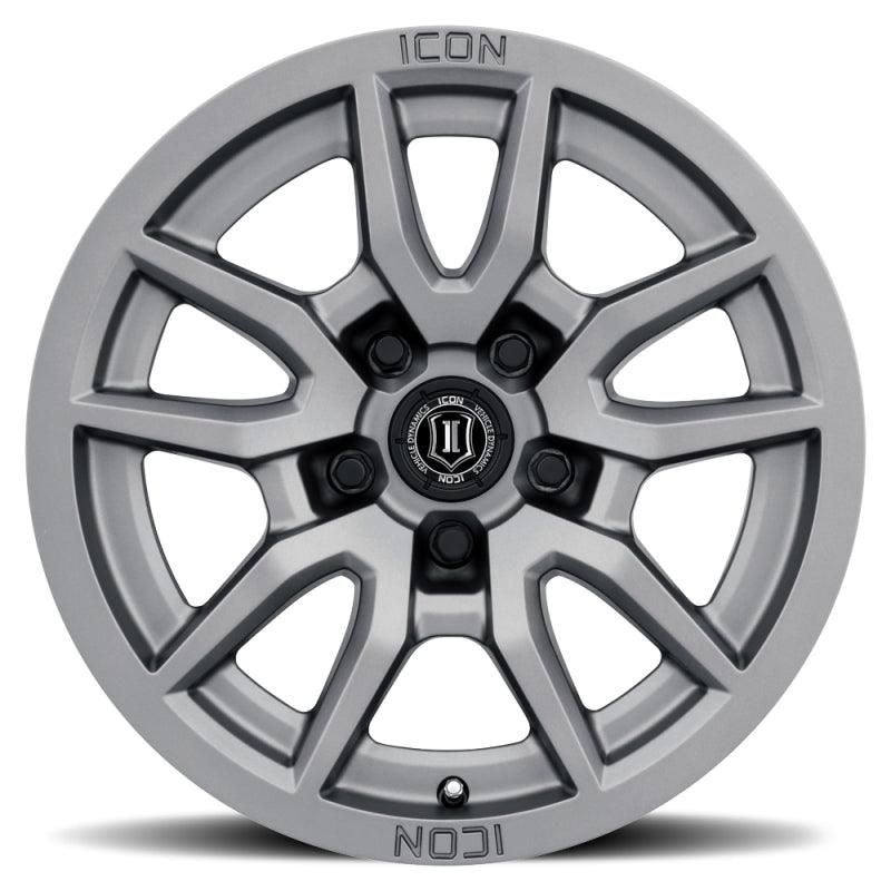 ICON Vector 5 17x8.5 5x150 25mm Offset 5.75in BS 110.1mm Bore Titanium Wheel-tuningsupply.com