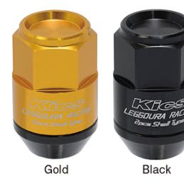 Project Kics Leggdura Racing Shell Type Lug Nut 35mm Closed-End Look 16 Pcs + 4 Locks 12X1.5 Black-tuningsupply.com