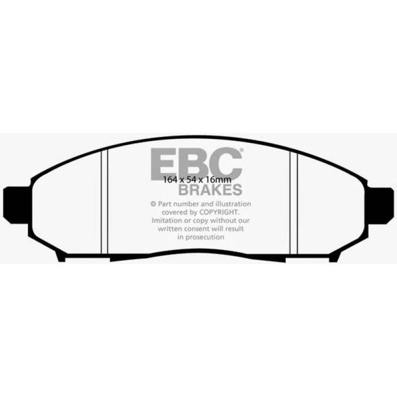 EBC 05+ Nissan Frontier 2.5 2WD Yellowstuff Front Brake Pads-tuningsupply.com