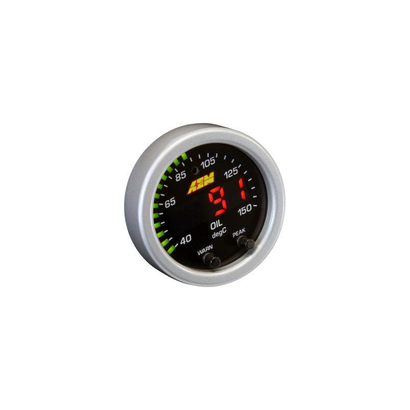 AEM X-Series Temperature 100-300F Gauge Kit (ONLY Black Bezel and Water Temp. Faceplate)-tuningsupply.com