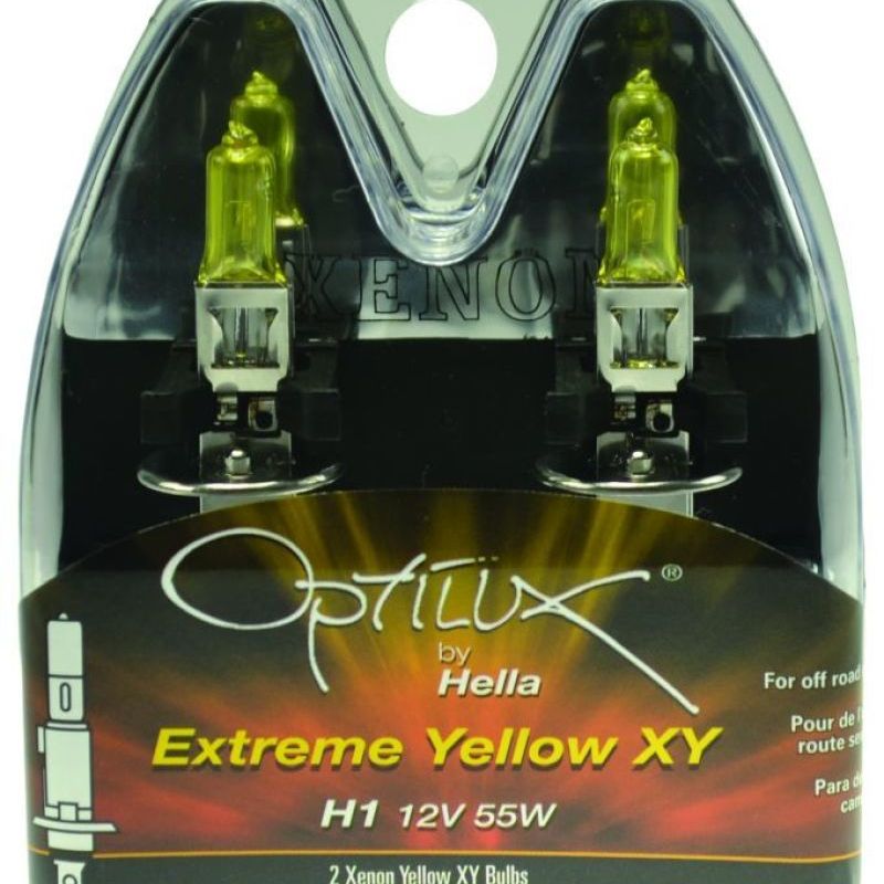 Hella Optilux H1 12V/55W XY Yellow Bulb-tuningsupply.com