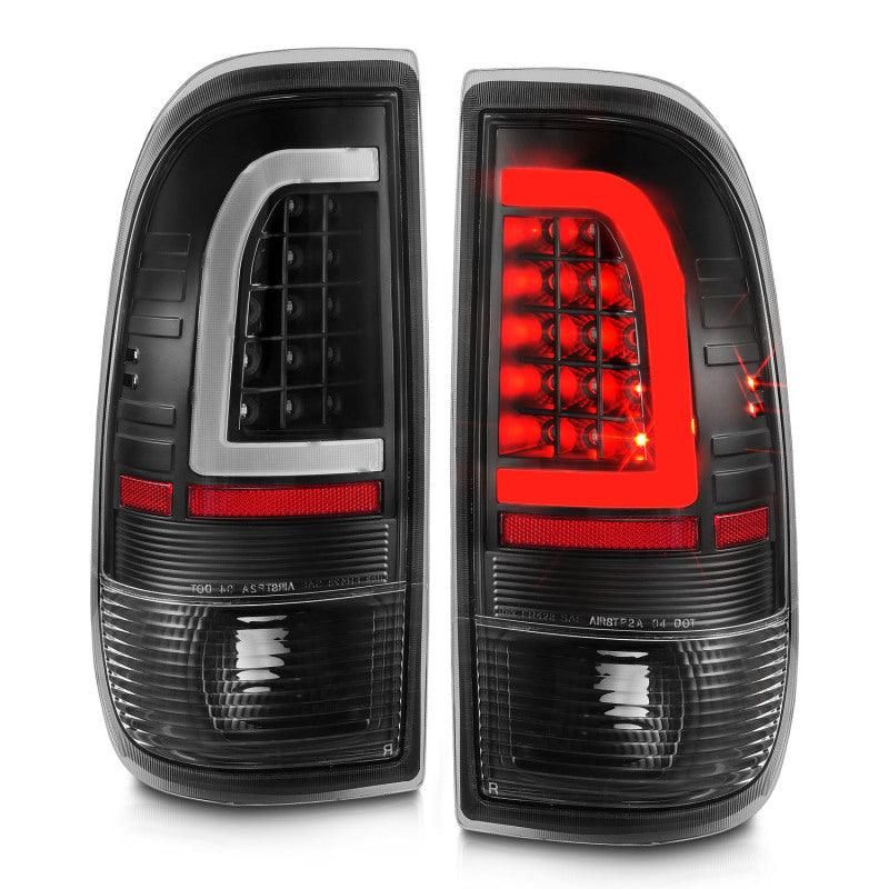 ANZO 1997-2003 Ford F-150 LED Tail Lights w/ Light Bar Black Housing Clear Lens-tuningsupply.com