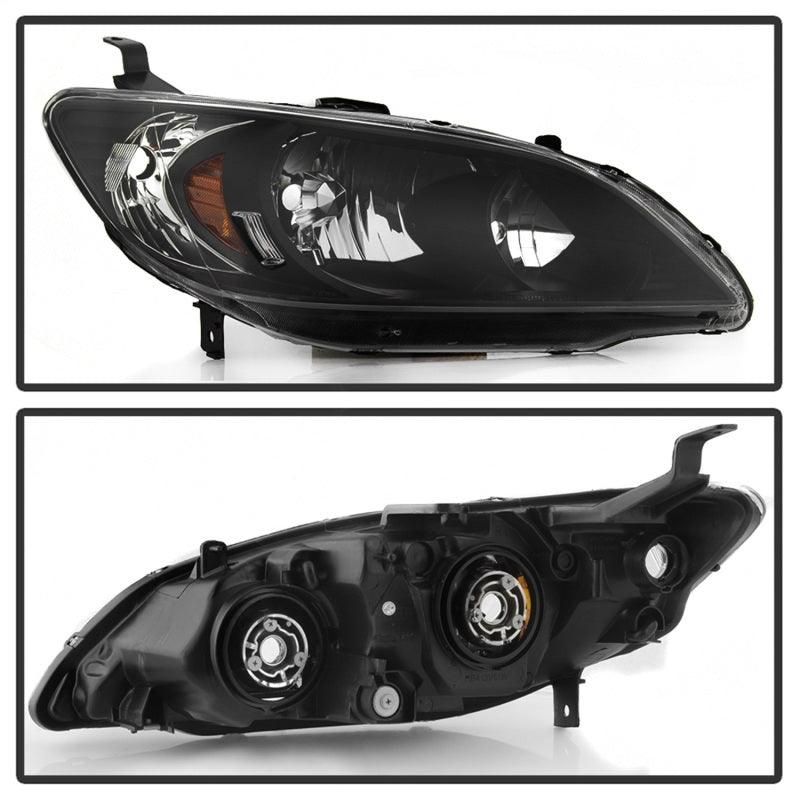 xTune 04-05 Honda Civic (Excl Hatchback/Si) OEM Style Headlights - Black (HD-JH-HC04-4D-AM-BK) - SMINKpower Performance Parts SPY9042706 SPYDER