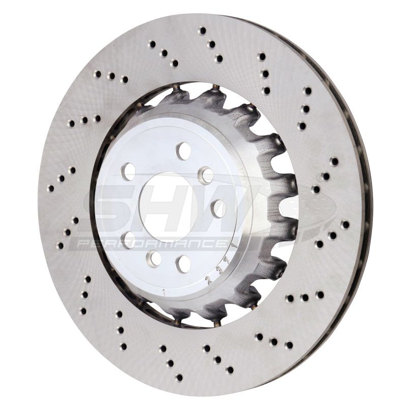 SHW 20-21 BMW X3 M 3.0L Right Rear Cross-Drilled Lightweight Brake Rotor (34118054828) - SMINKpower Performance Parts SHWBRR43504 SHW Performance