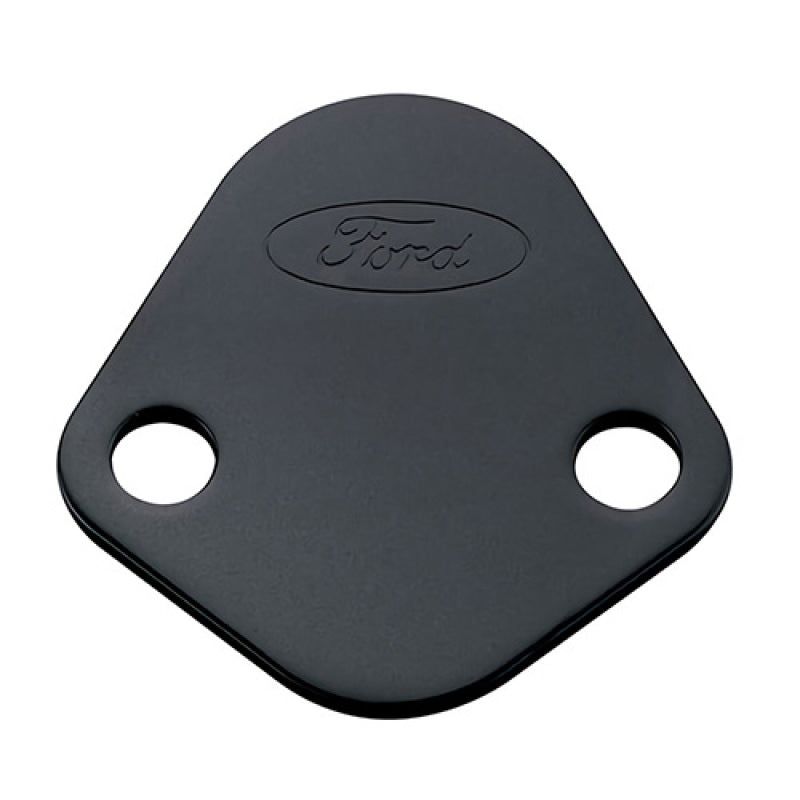 Ford Racing Fuel Pump Block Off Plate - Black Crinkle Finish w/ Ford Oval-tuningsupply.com