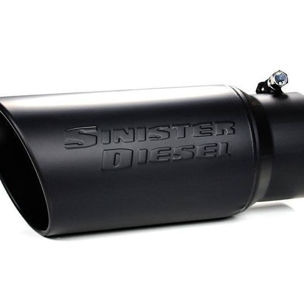 Sinister Diesel Universal Black Ceramic Coated Stainless Steel Exhaust Tip (4in to 5in)-Tips-Sinister Diesel-SINSD-4-5-BLK-SMINKpower Performance Parts