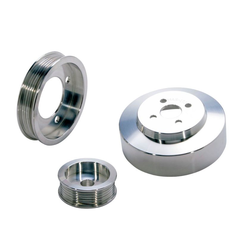 BBK 94-95 Mustang 5.0 Underdrive Pulley Kit - Lightweight CNC Billet Aluminum (3pc)-tuningsupply.com