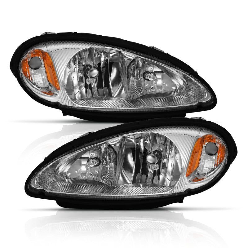 ANZO 2001-2005 Chrysler Pt Cruiser Crystal Headlight Chrome Amber (OE)-tuningsupply.com