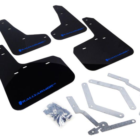 Rally Armor 12-19 Ford Focus ST / 16-19 RS Black Mud Flap w/Blue Logo-tuningsupply.com