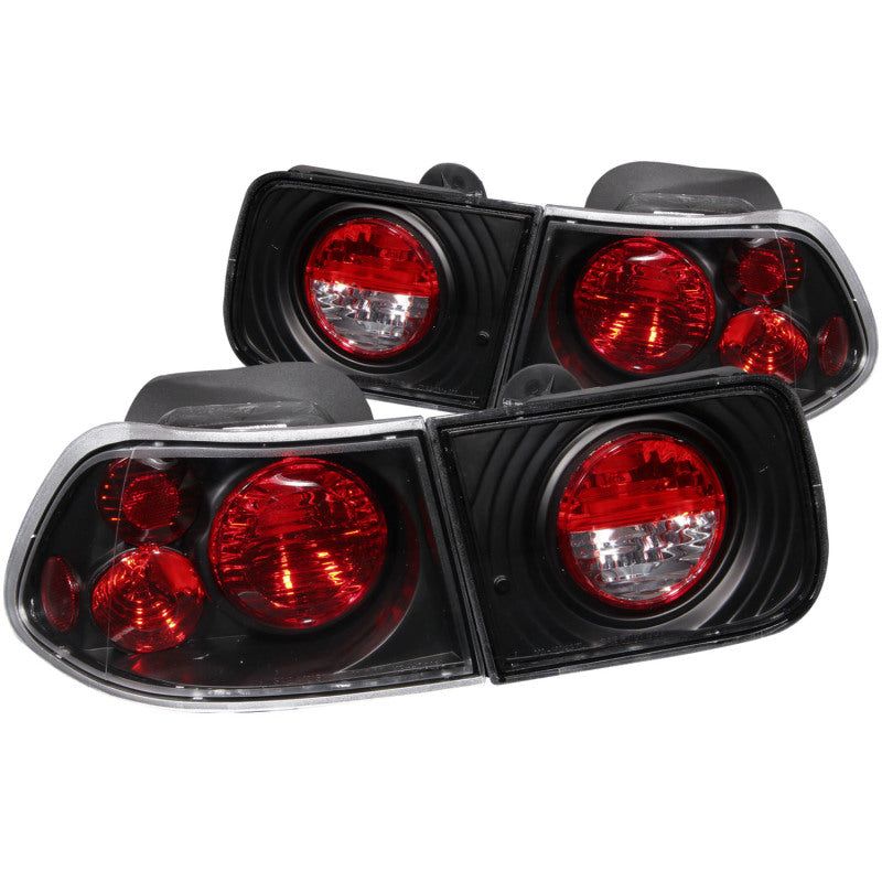 ANZO 1996-2000 Honda Civic Coupe Taillights Black-tuningsupply.com