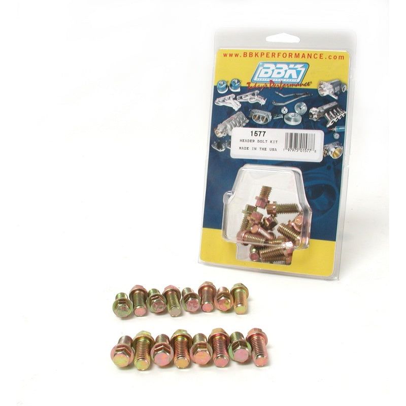 BBK Ford SBF 302 351W Exhaust Header Bolt Kit - 3/8-16 0.75in (16)-tuningsupply.com