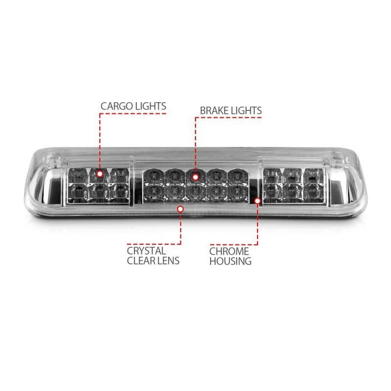 ANZO 2004-2008 Ford F-150 LED 3rd Brake Light Chrome B - Series-tuningsupply.com