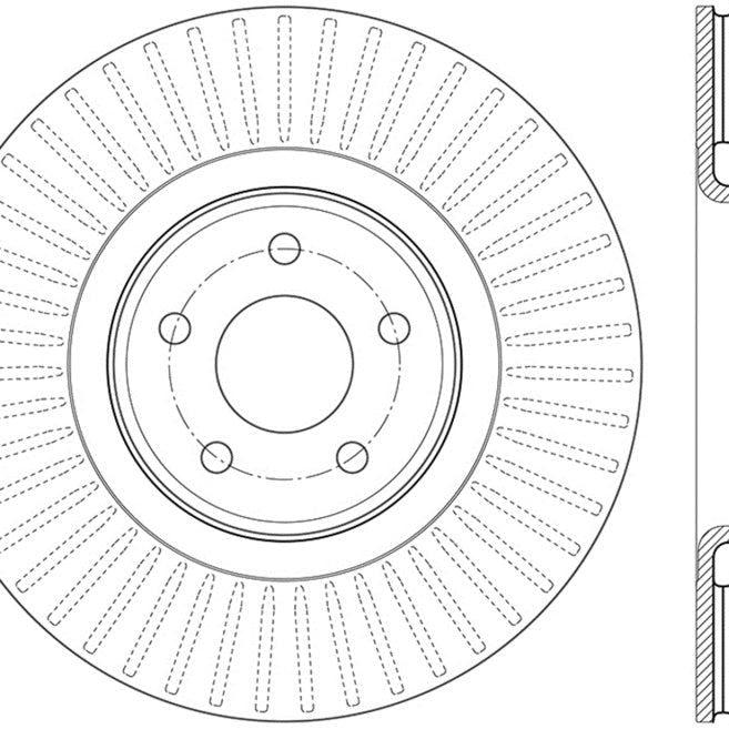 StopTech 14.5+ Ford Focus ST Front Left Slotted Performance Rotor-Brake Rotors - Slotted-Stoptech-STO126.65146SL-SMINKpower Performance Parts