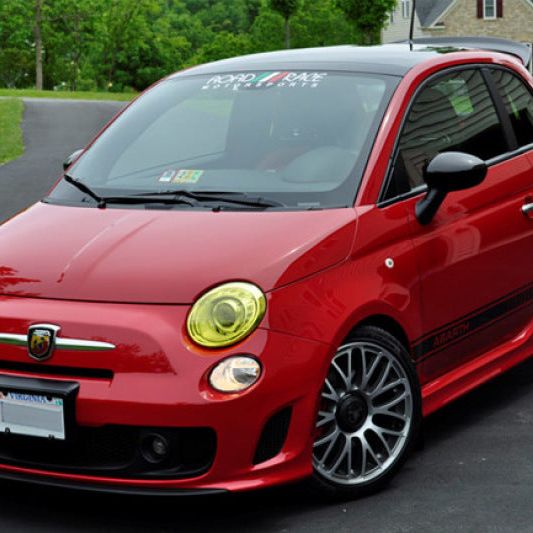 Rally Armor 12-18 Fiat 500 Black UR Mud Flap w/Grey Logo-tuningsupply.com