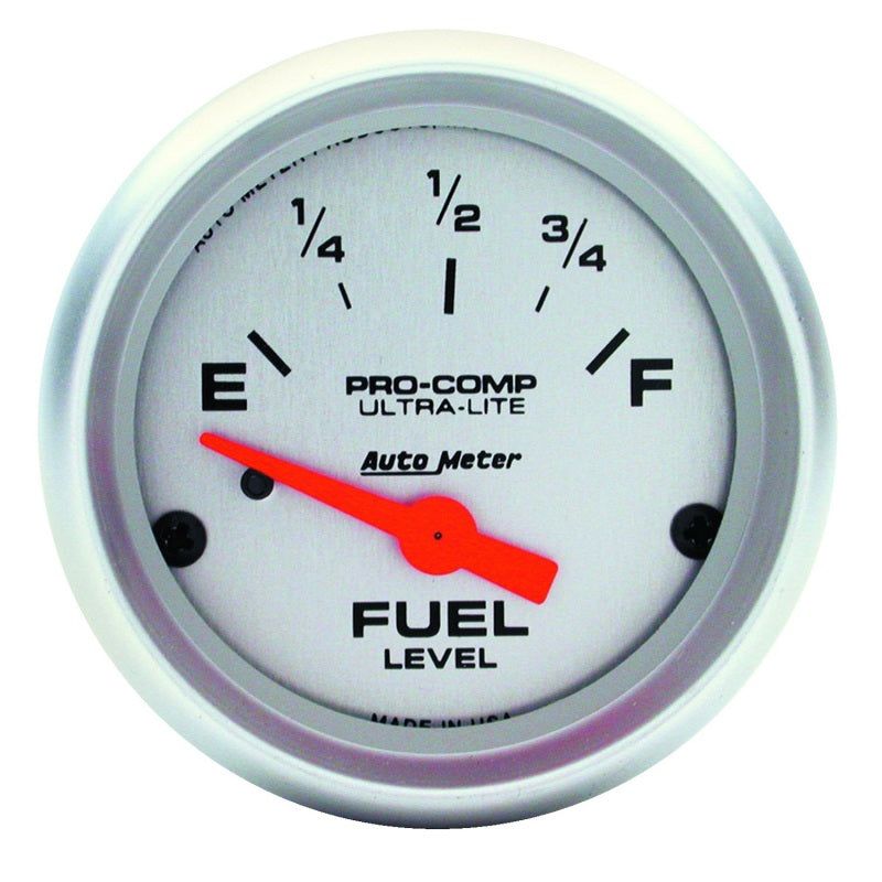 Autometer Ultra-Lite 52mm 73 OHMS Empty/10 OHMS Full Short Sweep Electronic Fuel Level Gauge-tuningsupply.com