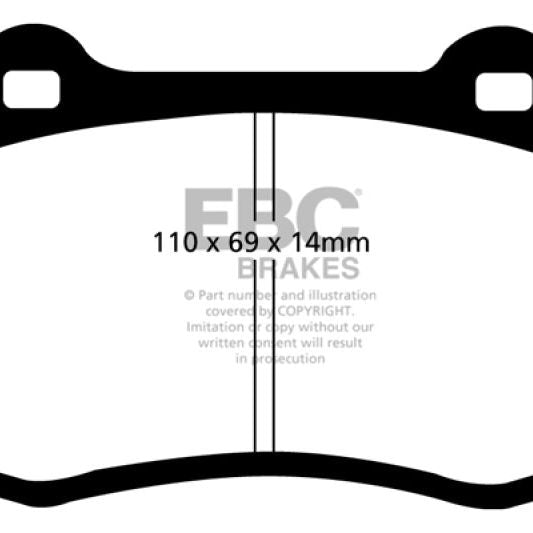 EBC 96-00 Lotus Esprit Turbo 2.0 Turbo GT3 Redstuff Front Brake Pads-tuningsupply.com