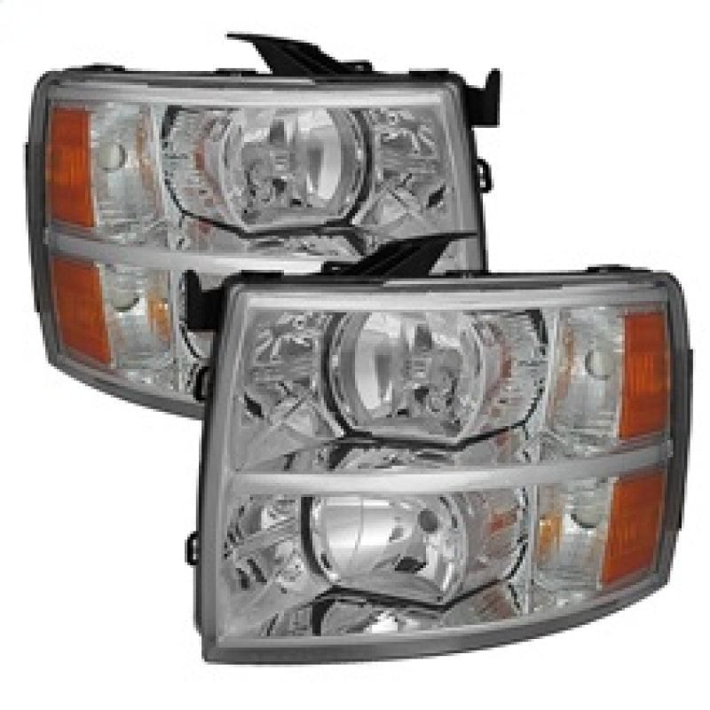 Xtune Chevy Silverado 07-13 Crystal Headlights Chrome HD-JH-CS07-AM-C - SMINKpower Performance Parts SPY5076984 SPYDER