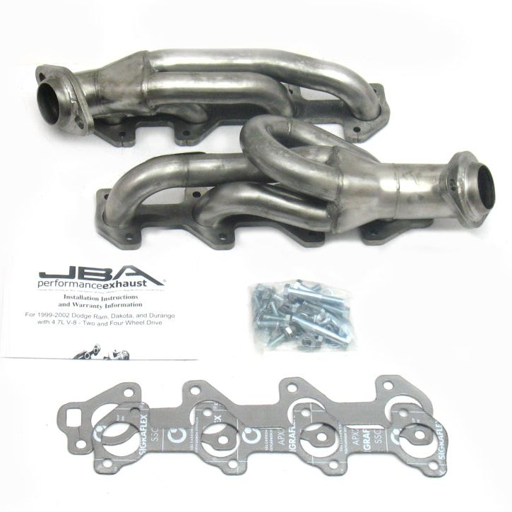 JBA 04-07 Dodge Dakota 4.7L PowerTech 1-1/2in Primary Raw 409SS Cat4Ward Header-tuningsupply.com