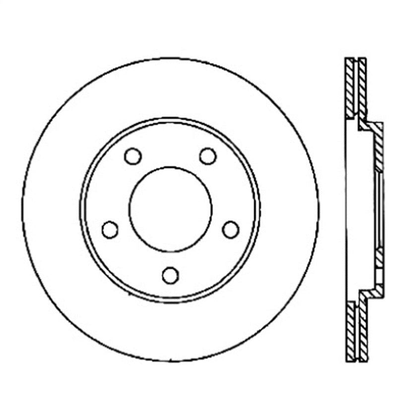 StopTech Power Slot 05-10 Mustang V6/4.0L / GT V8-4.6L Rear Left Slotted Rotor-Brake Rotors - Slotted-Stoptech-STO126.61087SL-SMINKpower Performance Parts