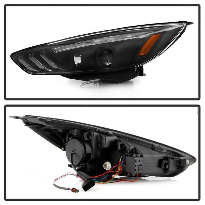 Spyder 15-18 Ford Focus Projector Headlights - Seq Turn Light Bar - Black PRO-YD-FF15-LBSEQ-BK - SMINKpower Performance Parts SPY5086105 SPYDER